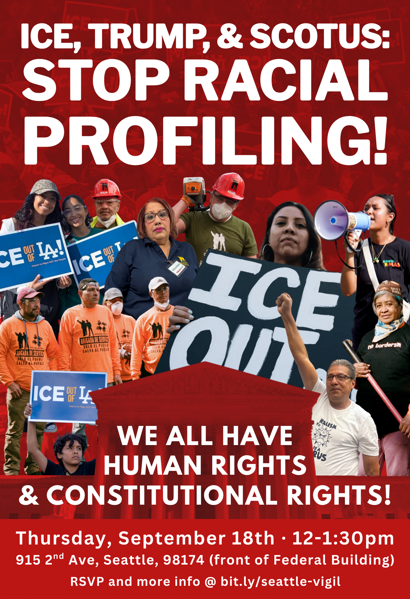 Seattle organizers host September 18 vigil to reject Supreme Court’s decision to use racial profiling&nbsp;tactics