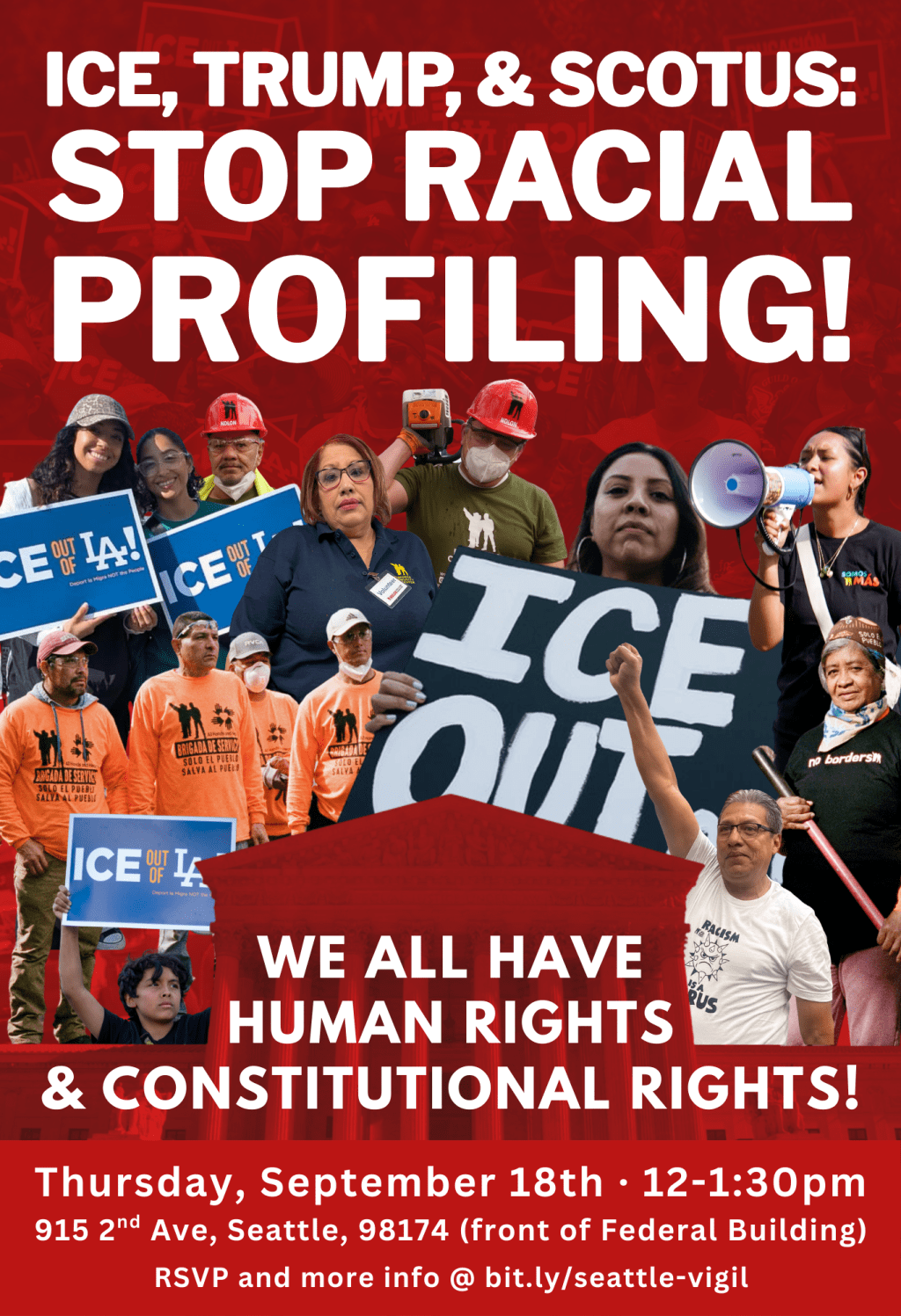 Seattle organizers host September 18 vigil to reject Supreme Court’s decision to use racial profiling&nbsp;tactics