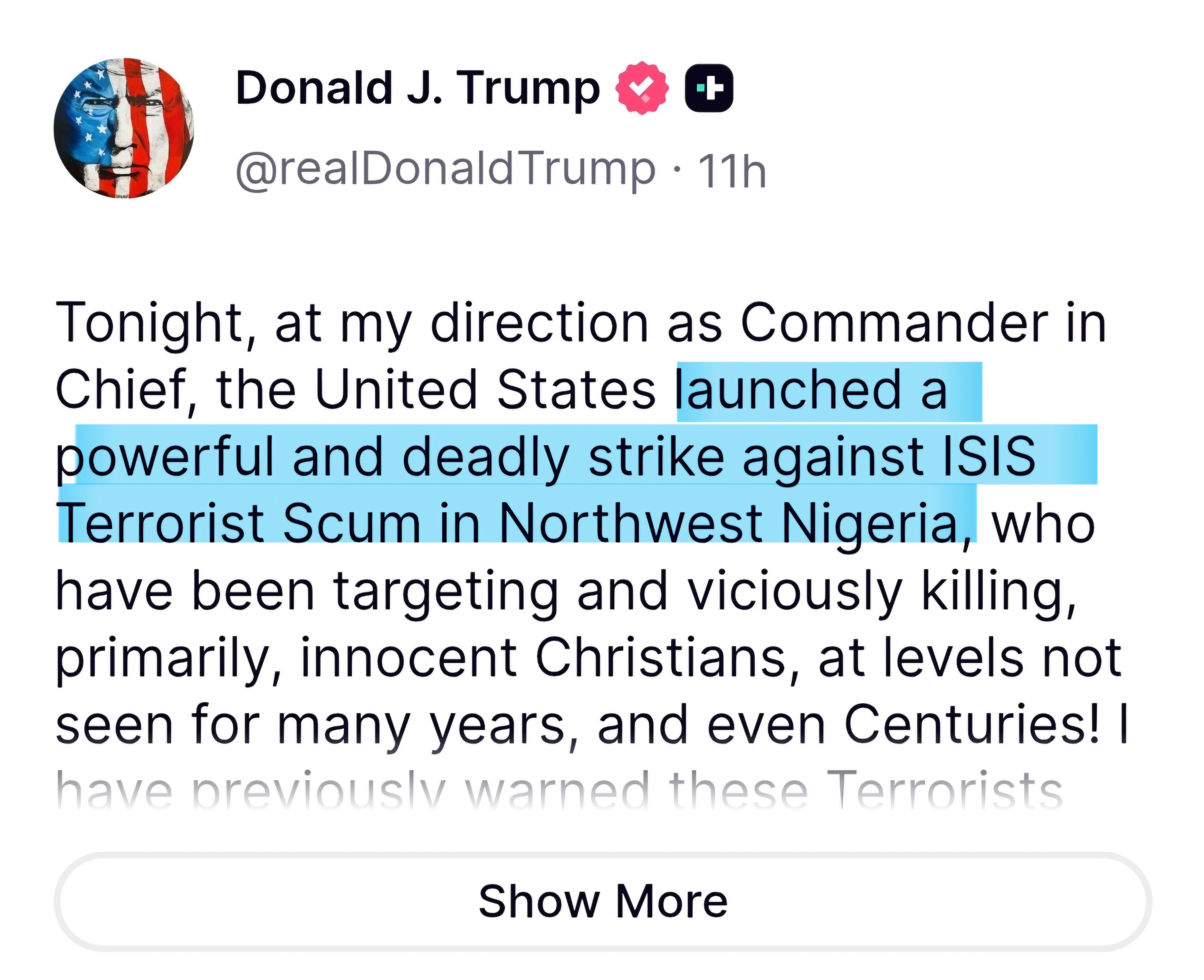 Trump bombs Nigeria on Christmas&nbsp;Day