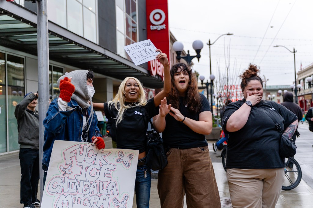 ‘Say No to ICE’ protest outside of Seattle’s downtown&nbsp;Target
