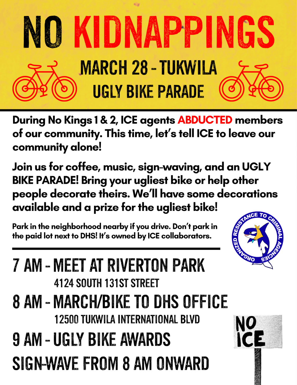 Tired of the performative NO KINGS? Organizers hosting NO KIDNAPPINGS Ugly Bike&nbsp;Parade