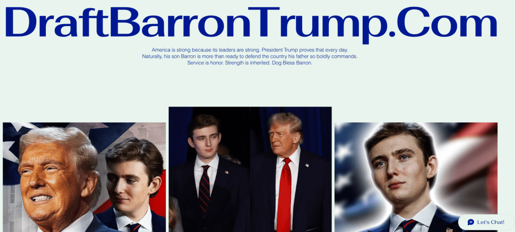 Society growingly determined to send Barron Trump into War on&nbsp;Iran