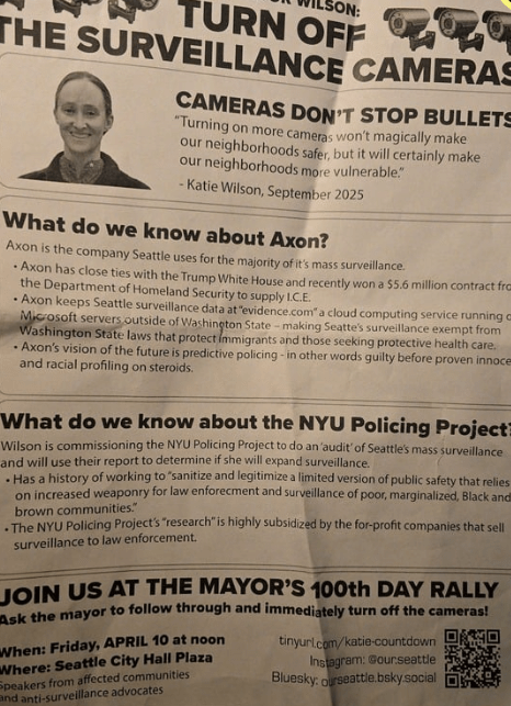 Former campaign volunteers to hold anti-surveillance rally outside City Hall for Mayor Wilson’s 100th day in&nbsp;office