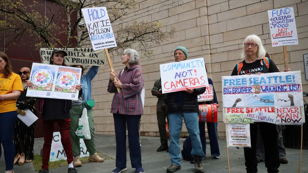 Mayor Wilson’s voters hold “Community Not Cameras” rally for her 100th day in&nbsp;office