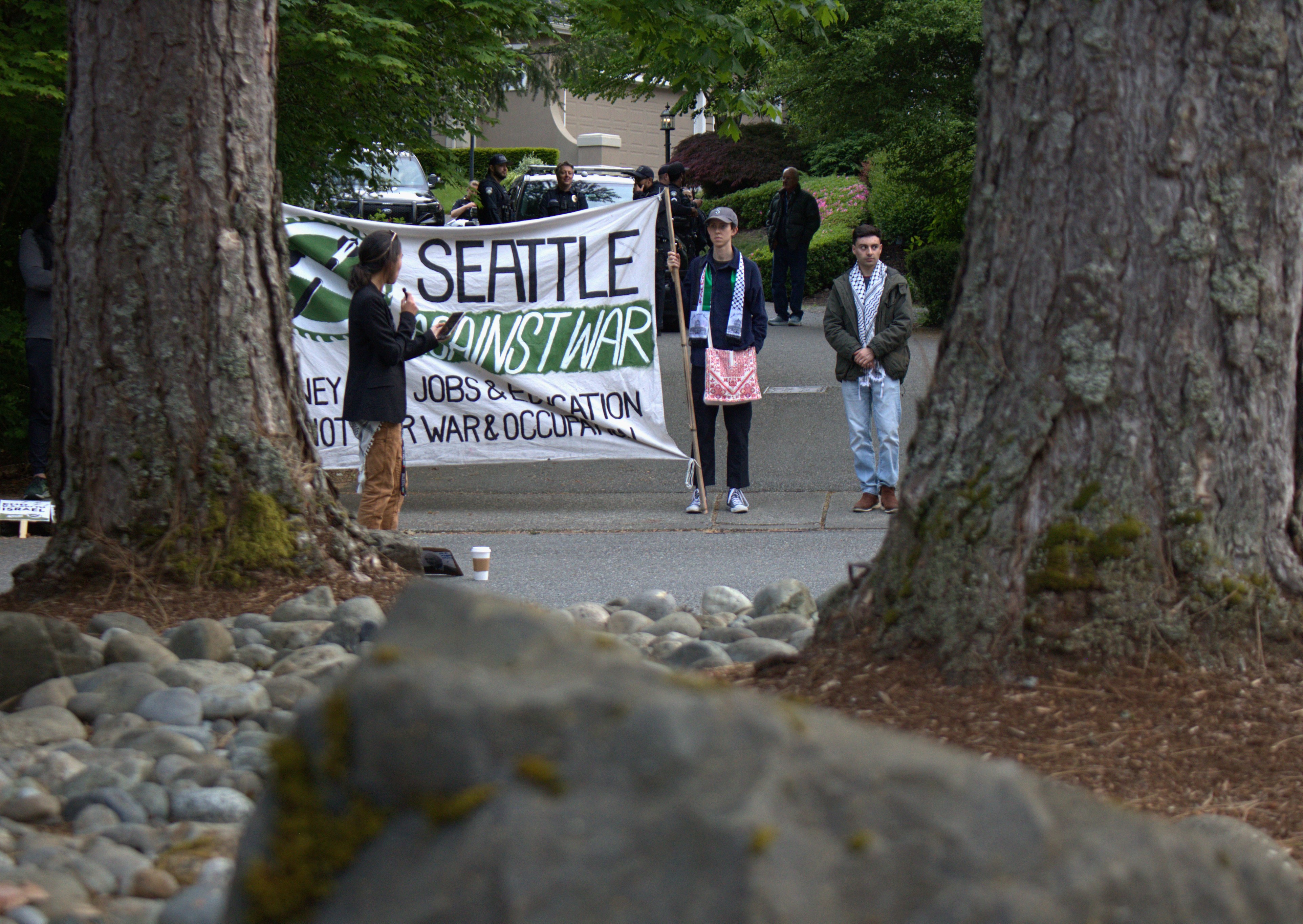 Seattle Against War and Nidal rally outside of Rep. Adam Smith’s home following ordinance that muzzles free&nbsp;speech