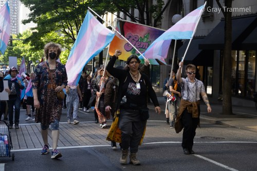 Trans activists march to Seattle City Hall to demand the mayor issue a civil&nbsp;emergency