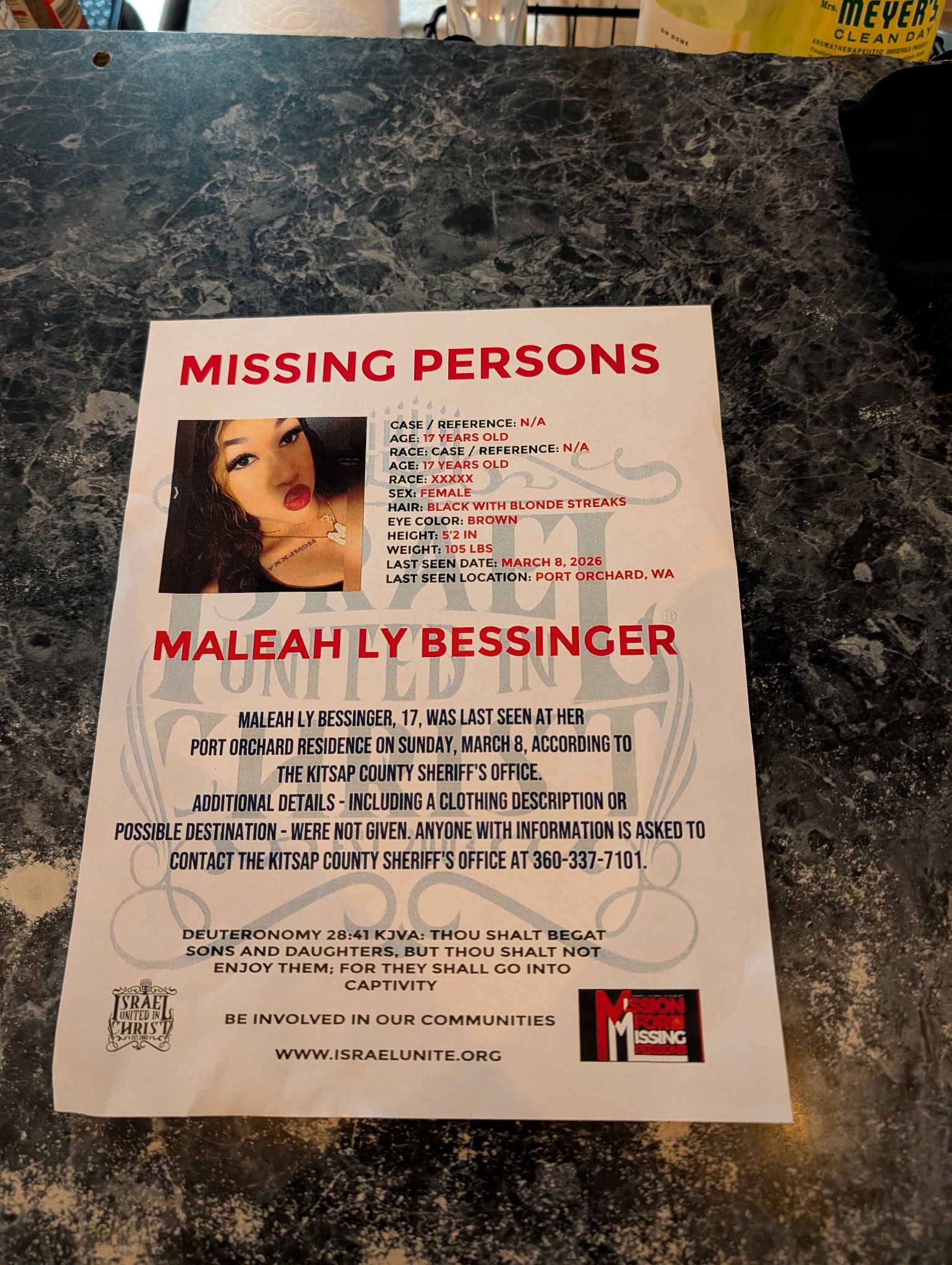 Extremist Black Hebrew Israelite movement advertises on possibly fake missing person poster in&nbsp;Bremerton