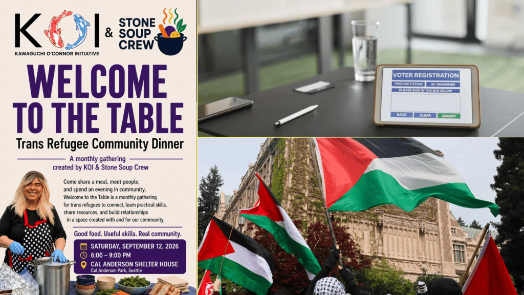 Weekly round-up Sept. 8-14: New monthly meet-up for Trans refugees, Juniper Blessing update, how WA is protecting&nbsp;elections